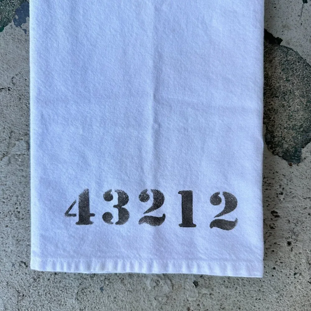 Marshes Fields and Hills Ohio 43212 Zip Code Tea Towel